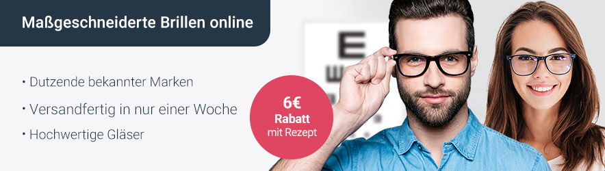 Erhalten Sie mit Ihrem Rezept einen 6€ Rabatt auf unsere Brillen